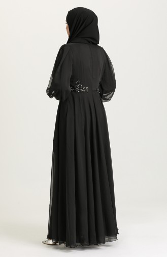 Black Hijab Evening Dress 52779-02