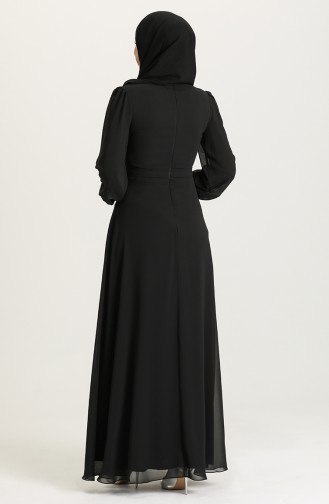 Schwarz Hijab-Abendkleider 4858-02