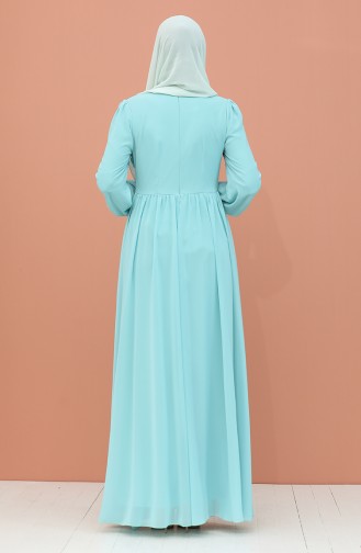 Mint green İslamitische Avondjurk 4211-03