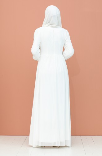 White Hijab Evening Dress 4211-05