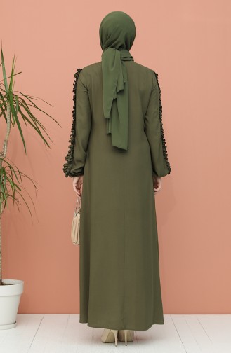 Grün Hijab Kleider 7004-03
