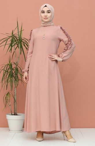 Robe Hijab Rose Pâle 7004-05