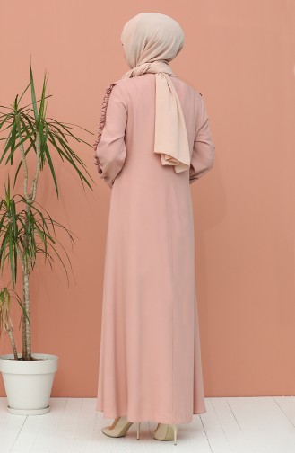 Beige-Rose Hijab Kleider 7004-05