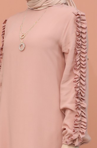 Beige-Rose Hijab Kleider 7004-05