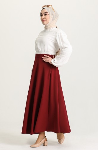 Claret Red Skirt 1010021ETK-07