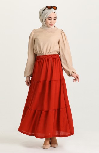 Brick Red Skirt 8245-01