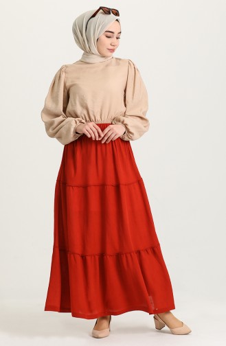 Brick Red Skirt 8245-01