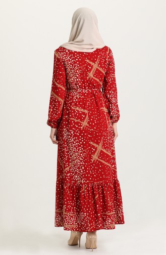 فستان أحمر كلاريت 2139-04