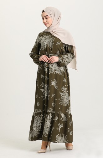 Khaki Hijab Dress 2154-05