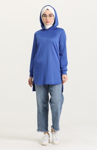 Kapüşonlu Tunik 1455-05 Saks