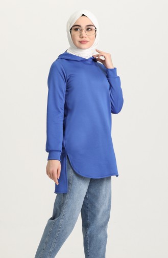 Kapüşonlu Tunik 1455-05 Saks