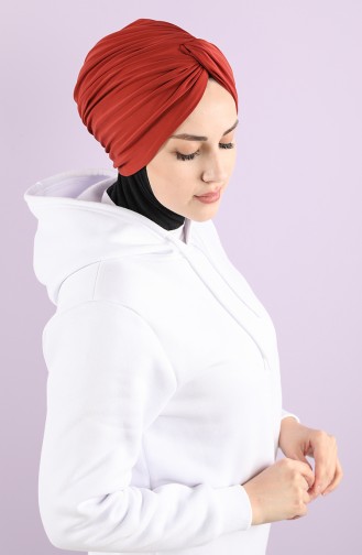 Turban Pret-a-Porter Couleur brique 1153-08