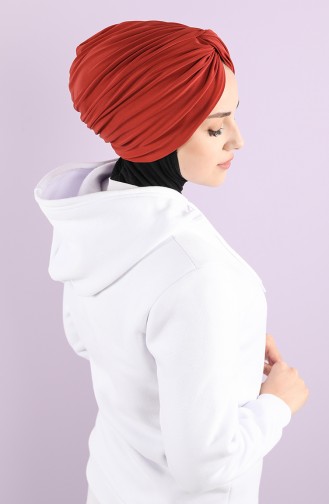Turban Pret-a-Porter Couleur brique 1153-08