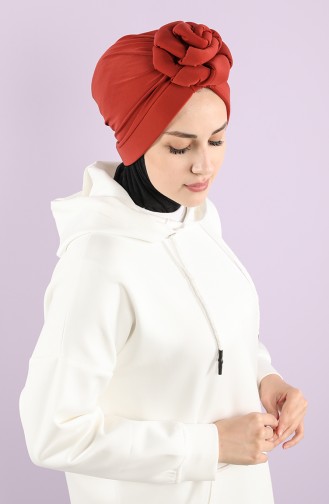 Turban Pret-a-Porter Couleur brique 1154-02