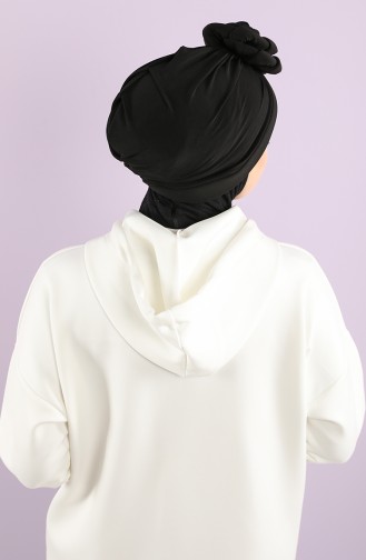 Schwarz Praktischer Turban 1154-04