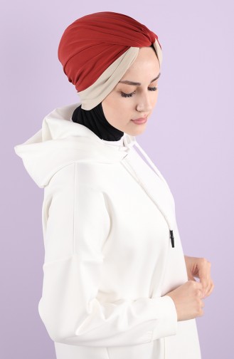Turban Pret-a-Porter Couleur brique 1155-01