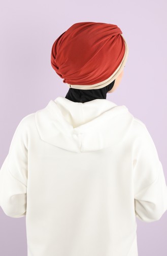 Turban Pret-a-Porter Couleur brique 1155-01