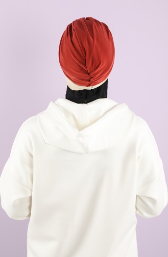 Turban Pret-a-Porter Couleur brique 1155-01