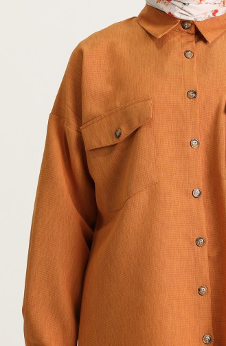 Keten Tunik Pantolon İkili Takım 1411-02 Hardal