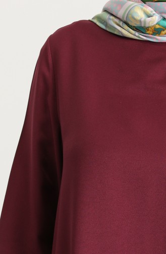 Asimetrik Tunik Pantolon İkili Takım 4220-04 Mürdüm