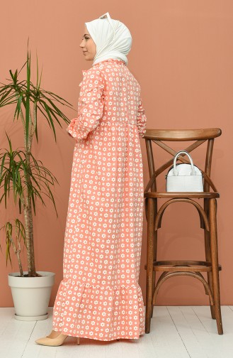 Orange Hijab Dress 1448-06