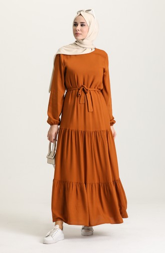 Mustard Hijab Dress 2147-01