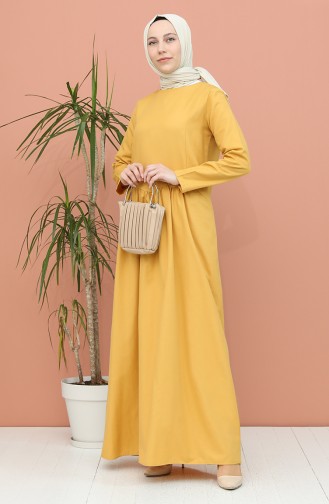 Yellow Hijab Dress 3259-06