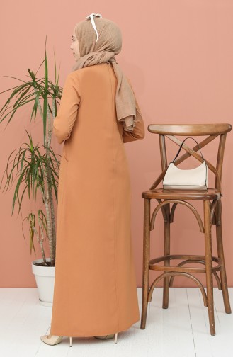 Keksfarbe Hijab Kleider 3259-12