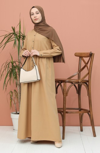 Robe Hijab Beige Foncé 5037-21