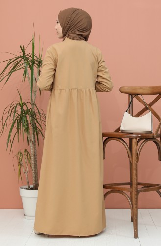 Dark Beige İslamitische Jurk 5037-21