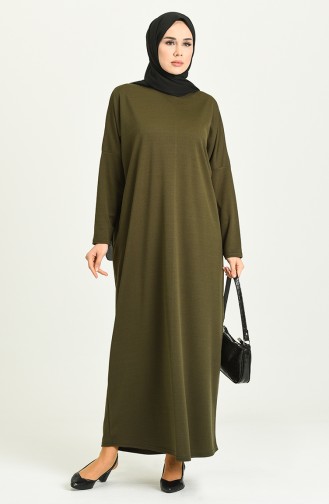 Khaki Hijab Dress 5555-06