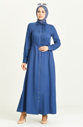 Indigo Hijab Dress 3252-02