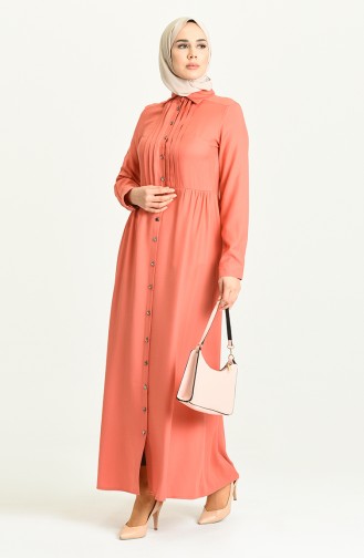 Salmon Hijab Dress 3252-04