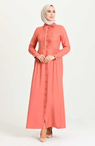Salmon Hijab Dress 3252-04