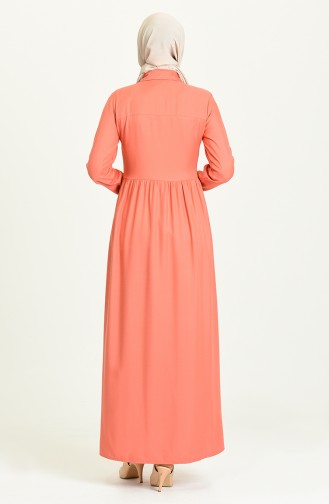 Salmon Hijab Dress 3252-04