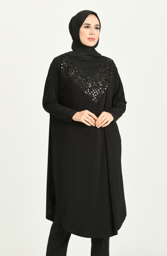 Vetement Femme Grandes Tailles Tunique Manches Chauve Souris Et Coupe Oversize 7124 Noir 7124.siyah