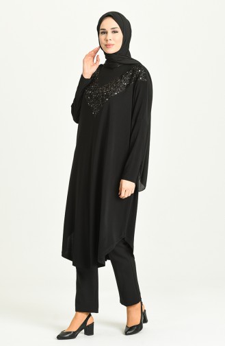 Vetement Femme Grandes Tailles Tunique Manches Chauve Souris Et Coupe Oversize 7124 Noir 7124.siyah