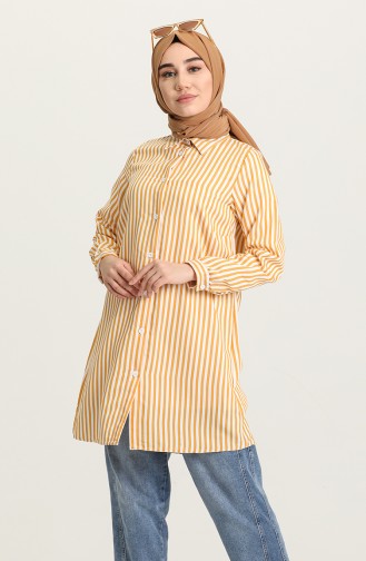 Çizgili Gömlek 5356-01 Sarı