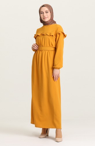 Mustard Hijab Dress 0609-08