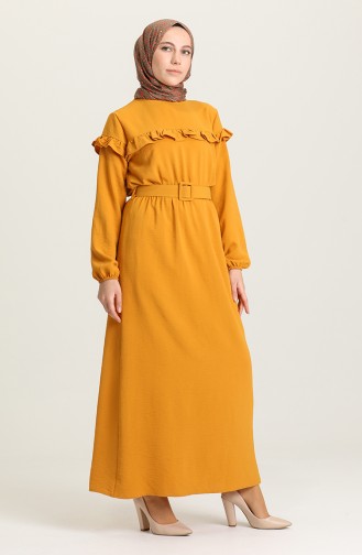 Mustard Hijab Dress 0609-08