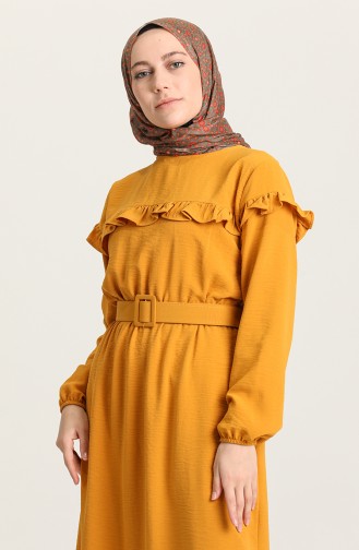 Mustard Hijab Dress 0609-08