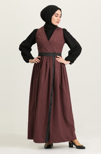 robe sans manche Bordeaux 3255-01