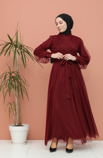 Habillé Hijab Bordeaux 81778-04