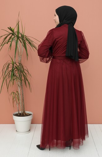 Claret red İslamitische Avondjurk 81778-04