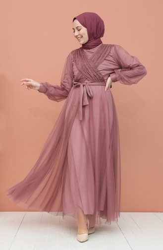Beige-Rose Hijab-Abendkleider 81778-05