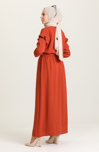 Brick Red Hijab Dress 0609-01