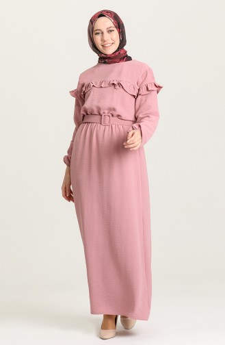 Beige-Rose Hijab Kleider 0609-02