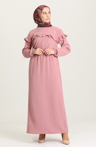 Robe Hijab Rose Pâle 0609-02