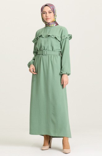 Khaki Hijab Dress 0609-03