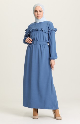 Indigo Hijab Dress 0609-04